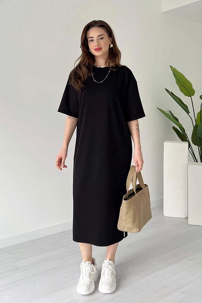 MODAMİNEM Women's Oversize Modal Dress with Side Slits