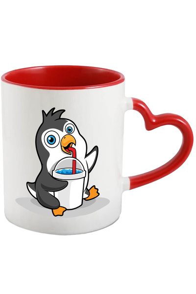 StoryGift Romania Cana Cu Pinguin, Pahar, Pai, Bautura, Slushie, Animal, Mult...