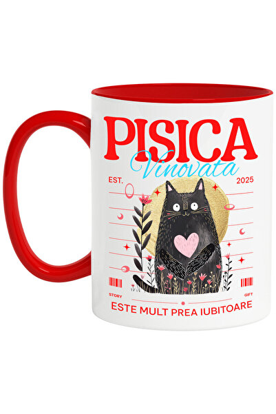 StoryGift Romania Cana Cu Pisica Neagra Cu Inima Roz La Politie Arestata Text...