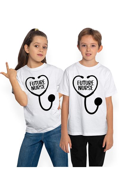 StoryGift Romania Children's T-shirt for a future nurse - medicine help 100% Cotton, Unisex, White, 12 Years, STG4
