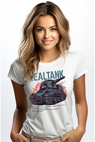 StoryGift Romania Tricou Femei Cu Tanc Armata Imens Razboi In Flacari, Text I...