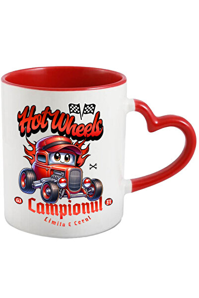 StoryGift Romania Cana Cu Aniamtie Masina Rosie Vintige Text Hot Wheels Campi...