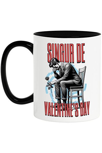 StoryGift Romania Cana Cu Barbat Trist Pe Scaun Text Singur De Valentine's Da...