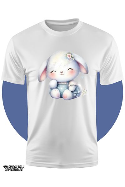 StoryGift Romania Tricou Copii Cu O Iepuroaica Imbujorata, Ilustratie, Zambeste, Floricica, Veselie, Timida,
