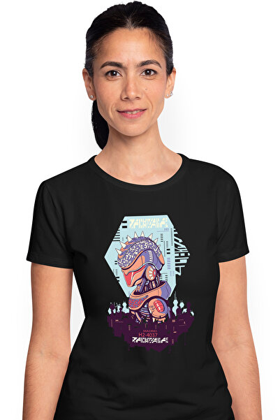 StoryGift Romania Tricou Femei Monstru Robot Cyberpunk, Madrid, Future, Creativitate, Arta, Colaj Blk_m