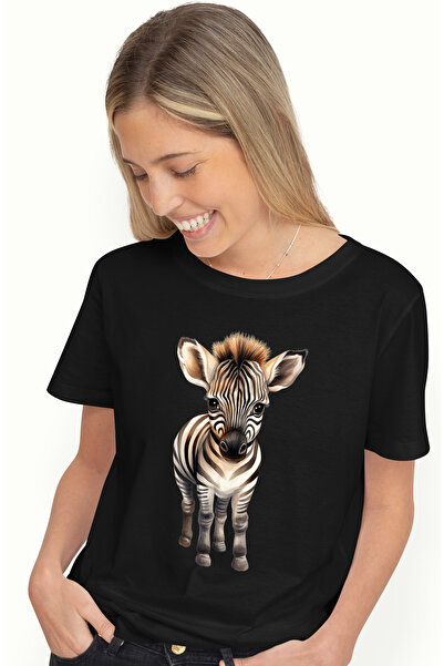 StoryGift Romania Tricou Femei Cu O Zebra Trista, Ilustratie, Dezamagire, Suparare, Animal Salbati Blk_m
