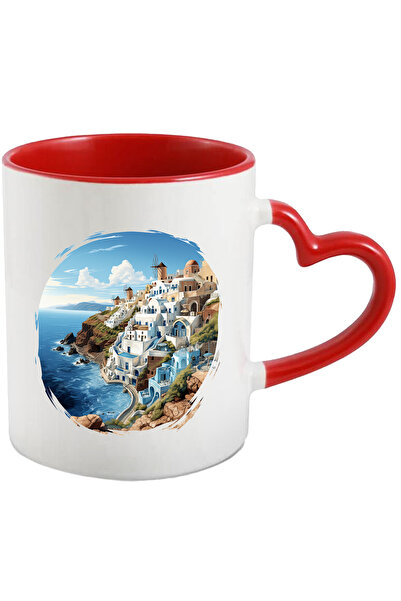 StoryGift Romania Cana Cu Santorini: Mare, Scari, Oras, Stanci, Nori, Cer, Mu...
