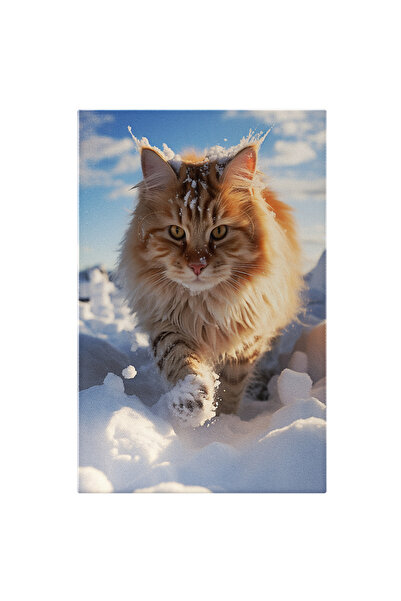 StoryGift Romania Tablou Canvas: Pisica In Zapada - Iarna Serioasa Privire Fi...