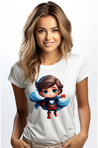 StoryGift Romania Tricou Femei Cu Un Supererou Vesel, Ilustratie, Costum, Pel...