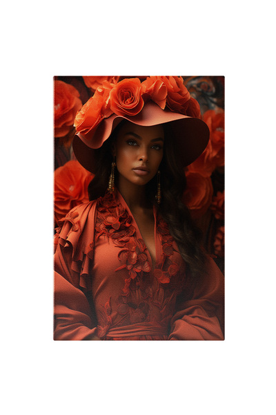 StoryGift Romania Tablou Canvas: Fotografie Cu O Femeie Draguta In Rochie Ros...