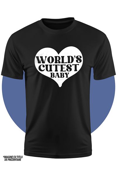 StoryGift Romania Tricou Copii cu inima si textul "World's cutest baby" - cel mai dragut bebelus din lume 10