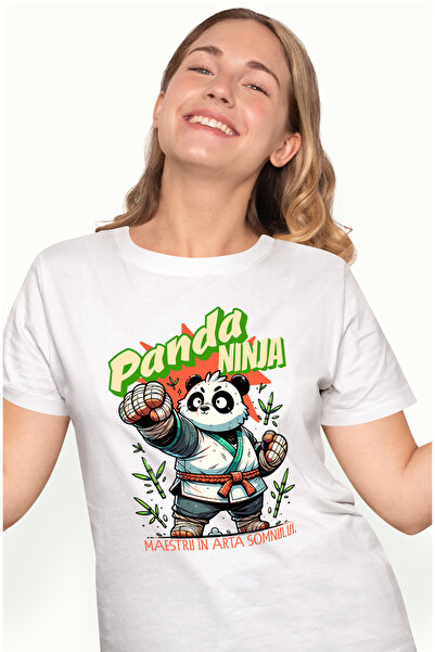 StoryGift Romania Tricou Femei Panda Ninja-maestru In Arta Somnului, Cu Impri...