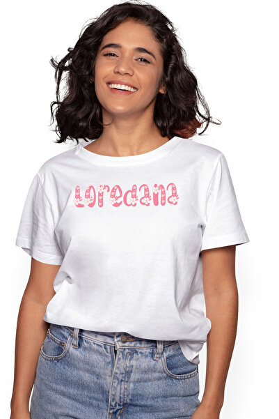 StoryGift Romania Tricou Femei Cu Numele Loredana, Flori, Colorat, Roz, Dragu...