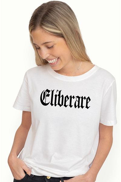 StoryGift Romania Tricou Femei Eliberare, Mesaj Motivational, Cuvant, Text Inspirational, Self Car Wht_l