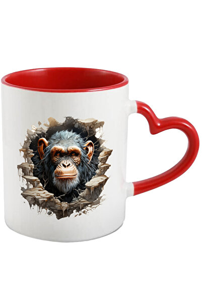 StoryGift Romania Cana Cu Cap De Maimuta, Stanci, Pietre, Rama, Multicolor 33...