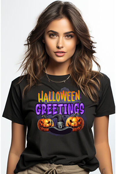 StoryGift Romania Tricou Femei Cu Mesajul "halloween Greetings", Ilustratie, ...
