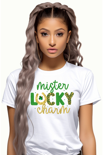 StoryGift Romania Tricou Femei Cu Mesajul "mister Lucky Charm", Ilustratie, M...