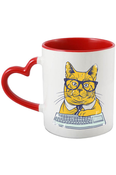 StoryGift Romania Cana Cu Pisica, Office, Ochelari, Tastatura, Cravata, Multi...
