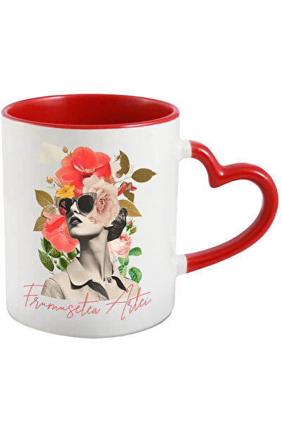StoryGift Romania Cana Cu Arta Abstracta Chip Feminin Cu Ochelari Text Frumus...
