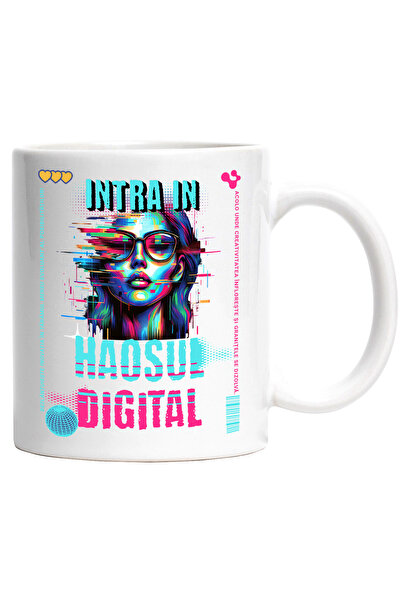 StoryGift Romania Cana Fata Eroare Text Intra In Haosul Digital, 330ml, Ceram...