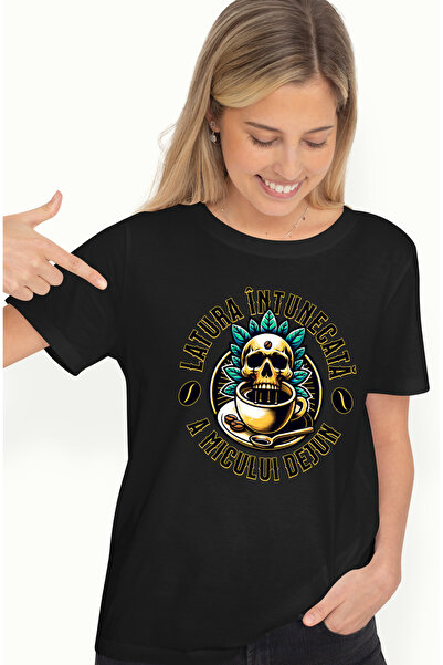 StoryGift Romania Tricou Femei Latura Intunecata A Mic Dejunului Cafea Amara ...