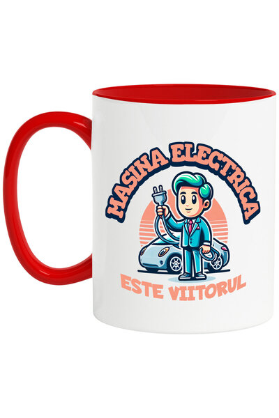 StoryGift Romania Cana Cu Barbat Animatie Incarcator Masina Electrica Text Ma...