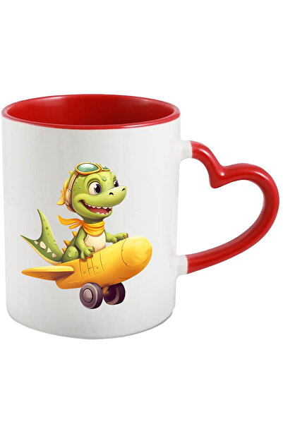 StoryGift Romania Cana Cu Un Dinozaur Verde Care Zboara Cu Avionul | Ilustrat...