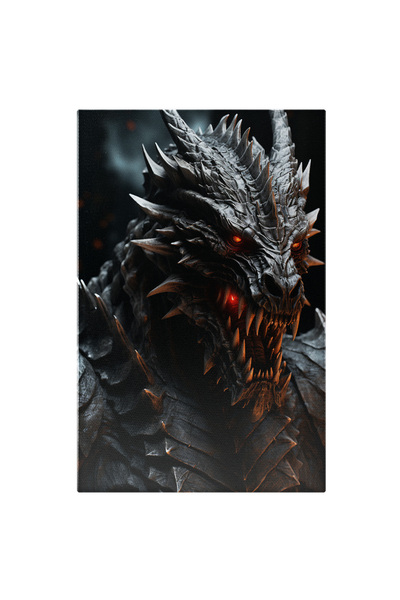 StoryGift Romania Tablou Canvas: Dragon Inspaimantator Cu Foc In Gat Intuneri...