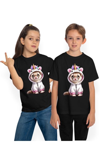StoryGift Romania Tricou Copii Cu Un Corb, Ilustratie, Trandafir, Flori, Vops...