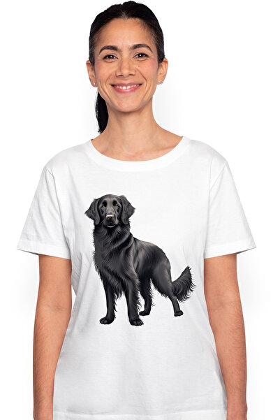 StoryGift Romania Tricou Femei Cu Un Caine Negru Blanos, Ilustratie, Timid, C...