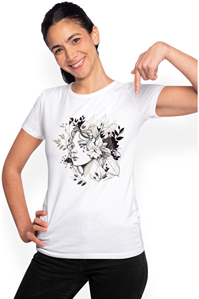 StoryGift Romania Tricou Femei Cu O Fata De Femeie, Ilustratie, Serioasa, Art...