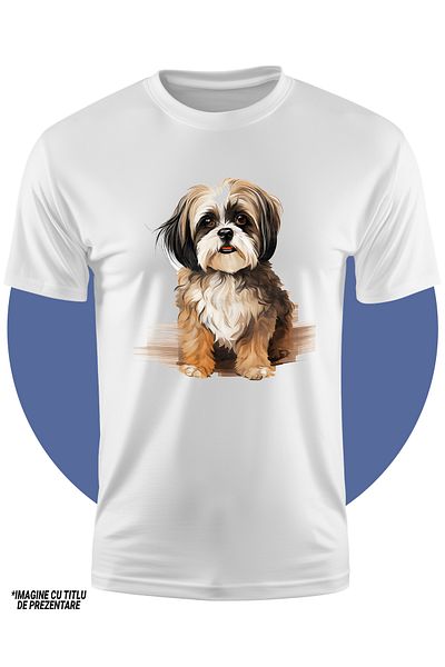 StoryGift Romania Tricou Copii Cu Un Catel Blanos Si Pitic, Ilustratie, Curios, Bucurie, Jucaus, Prietenul O