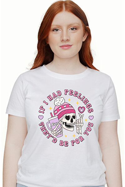 StoryGift Romania Tricou Femei Cu Un Craniu Cu Mesajul "if I Had Feelings, Th...