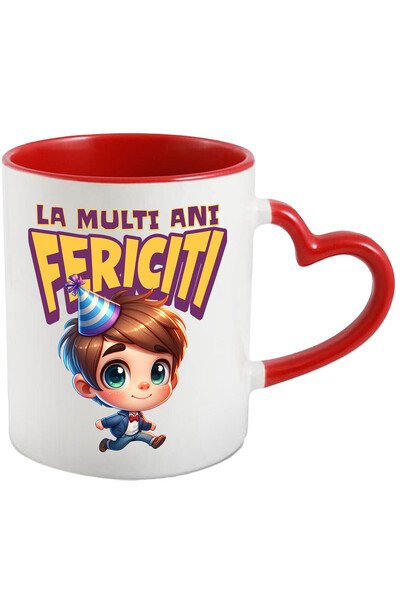 StoryGift Romania Cana Cu Baiat Animat Brunet Cu Coif Aniversare Text La Mult...