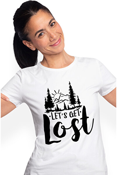 StoryGift Romania Tricou Femei Cu Un Peisaj Montan Si Mesajul "let's Get Lost...