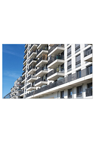 StoryGift Romania Tablou Canvas Edificiu Urban Alb Modern, Arhitectura, Minim...