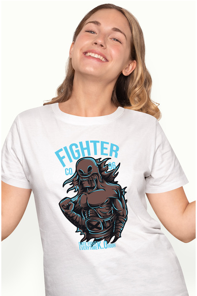 StoryGift Romania Tricou Femei Cu Silueta Barbat Dezbrcata Ninja Razboinic Luptator, Text In Engle Wht_l