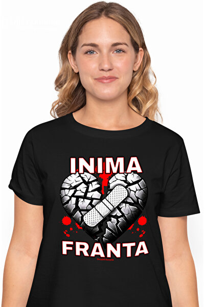 StoryGift Romania Tricou Femei Inima Franta Cu Plasture Dragoste Tristete Cu ...