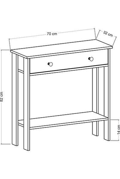 MANDOSİ Mandosi Mobilya 70 cm Beyaz Çekmeceli Dresuar Antre Hol