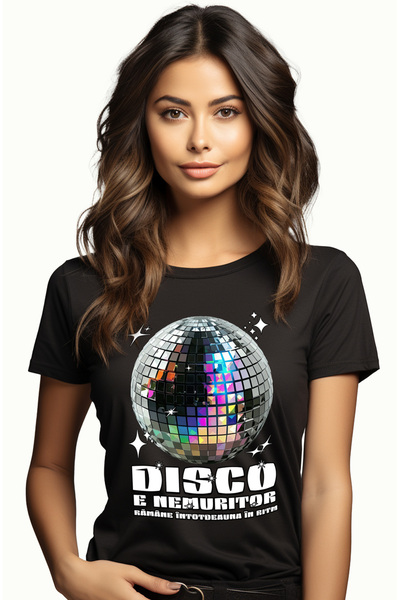 StoryGift Romania Tricou Femei Disco E Nemuritor Glob Stralucitor Petrecere C...