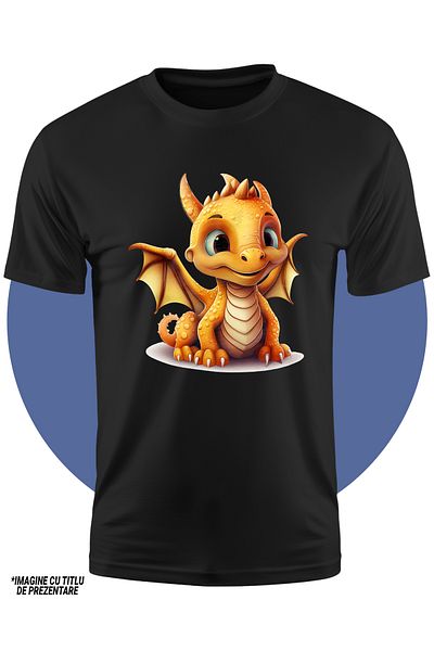StoryGift Romania Children's T-shirt with an orange baby dragon, illustration, year of the dragon, China, new year 1