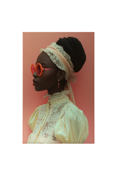StoryGift Romania Tablou Canvas Femeia Africană Modernă Și Ochelari De Soare Rotunzi Codițe Prinse Cu Bentiță , P