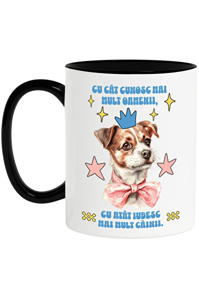 StoryGift Romania Cana Caine Cu Coroana, Iubesc Mai Mult Cainii, 330ml, Ceram...