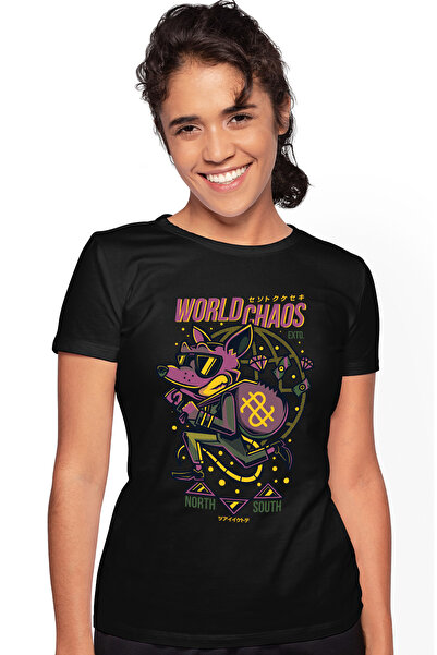 StoryGift Romania Tricou Femei Cu Mesaj In Engleza World Chaos, Haos Mondial,...
