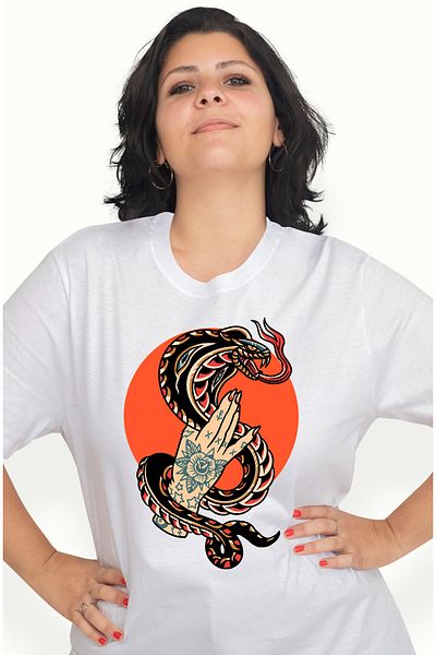 StoryGift Romania Tricou Femei Cu Sarpe, Cobra, Cerc, Mana, Tatuaje, Floare, Stele, Multicolor Cu Wht_l