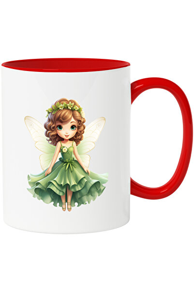 StoryGift Romania Cana Cu O Zana Care Poarta O Rochie Verde | Aripi | Coronit...