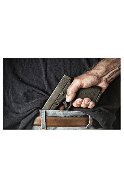 StoryGift Romania Tablou Canvas Om Scoatand Pistolul Din Curea, Arma, Curea, ...