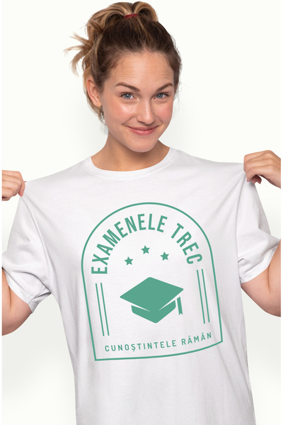 StoryGift Romania Tricou Femei Examenele Trec, Cunostintele Raman Educatie Cu...