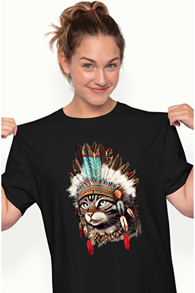 StoryGift Romania Tricou Femei Cu O Pisica Serioasa, Ilustratie, Pene, Obiect...