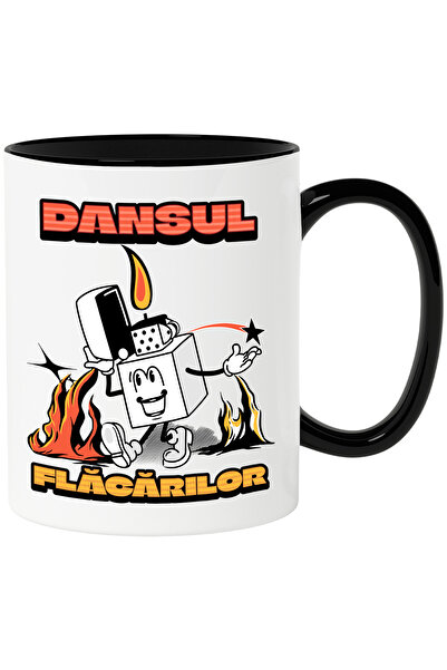 StoryGift Romania Cana Dansul Flacarilor Bricheta Vesela, 330ml, Ceramica Cu ...